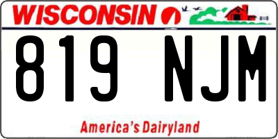 WI license plate 819NJM