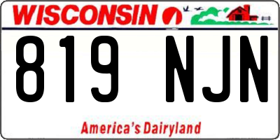 WI license plate 819NJN