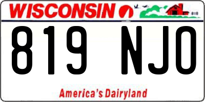 WI license plate 819NJO