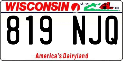 WI license plate 819NJQ