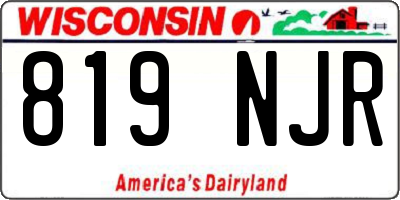 WI license plate 819NJR