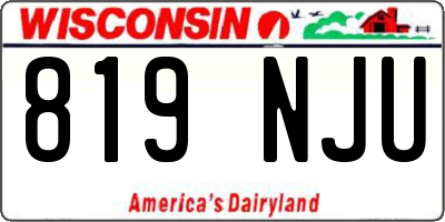 WI license plate 819NJU