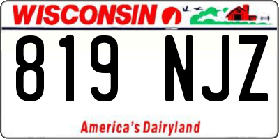 WI license plate 819NJZ