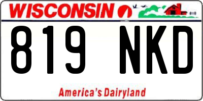 WI license plate 819NKD