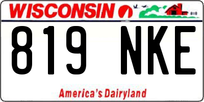 WI license plate 819NKE
