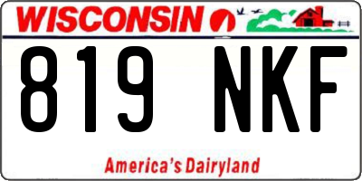 WI license plate 819NKF