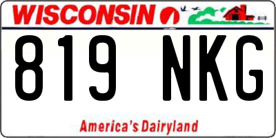 WI license plate 819NKG