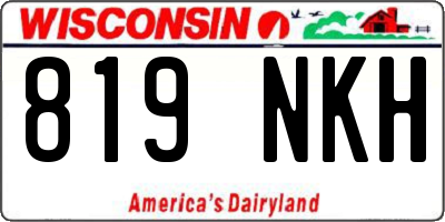 WI license plate 819NKH