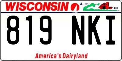 WI license plate 819NKI