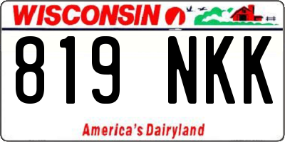 WI license plate 819NKK