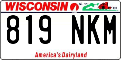 WI license plate 819NKM