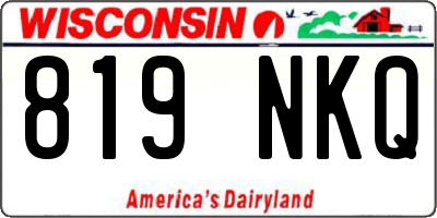 WI license plate 819NKQ