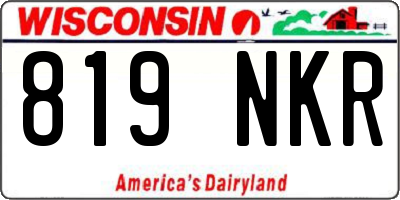WI license plate 819NKR
