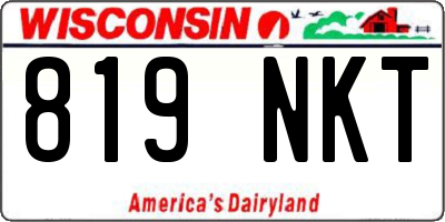 WI license plate 819NKT