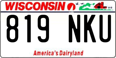 WI license plate 819NKU