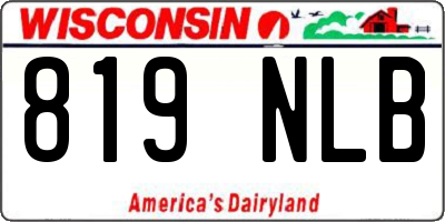 WI license plate 819NLB