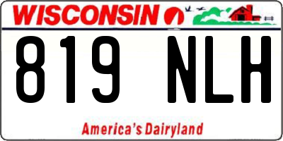 WI license plate 819NLH