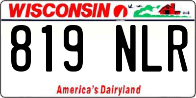 WI license plate 819NLR