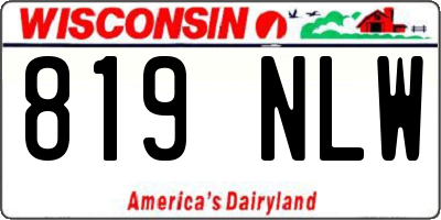 WI license plate 819NLW