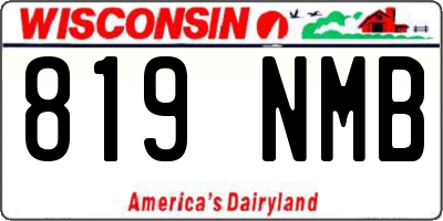 WI license plate 819NMB