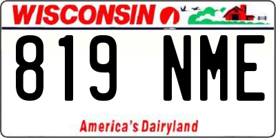 WI license plate 819NME