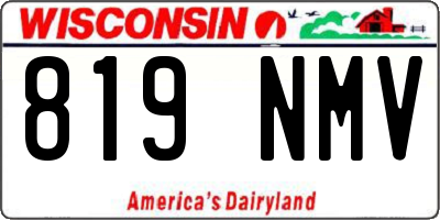 WI license plate 819NMV