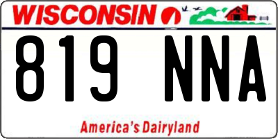 WI license plate 819NNA