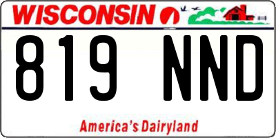 WI license plate 819NND