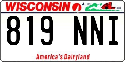 WI license plate 819NNI