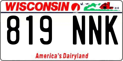 WI license plate 819NNK
