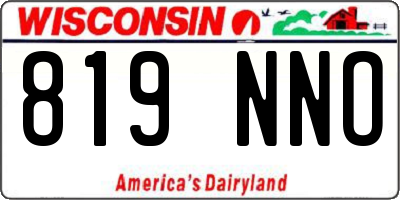 WI license plate 819NNO
