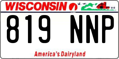 WI license plate 819NNP