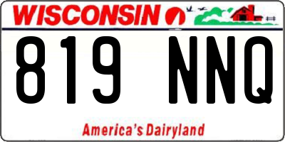 WI license plate 819NNQ