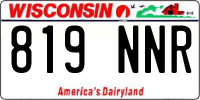 WI license plate 819NNR