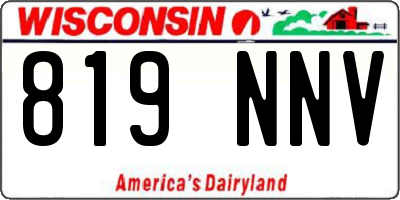 WI license plate 819NNV