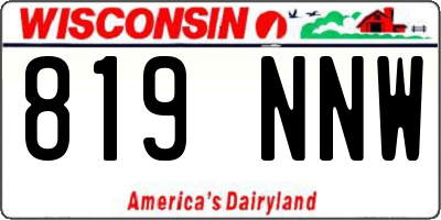 WI license plate 819NNW