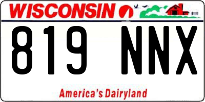 WI license plate 819NNX