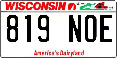 WI license plate 819NOE