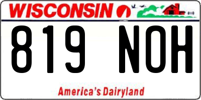 WI license plate 819NOH