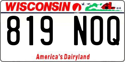 WI license plate 819NOQ