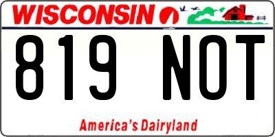 WI license plate 819NOT