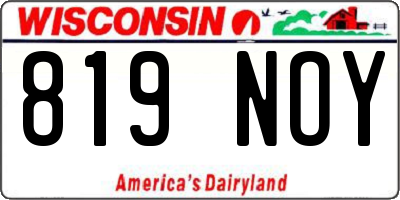 WI license plate 819NOY