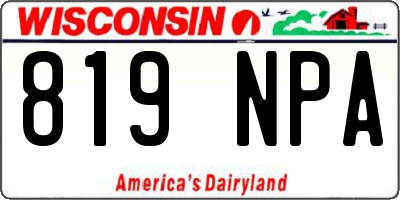 WI license plate 819NPA
