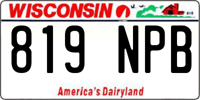 WI license plate 819NPB