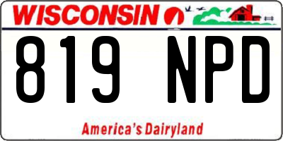WI license plate 819NPD