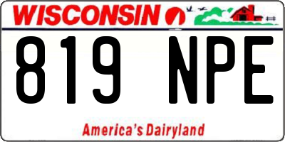 WI license plate 819NPE