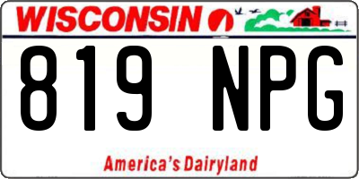 WI license plate 819NPG