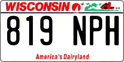 WI license plate 819NPH