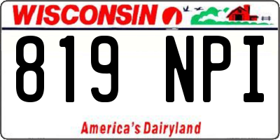 WI license plate 819NPI
