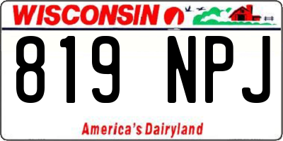 WI license plate 819NPJ